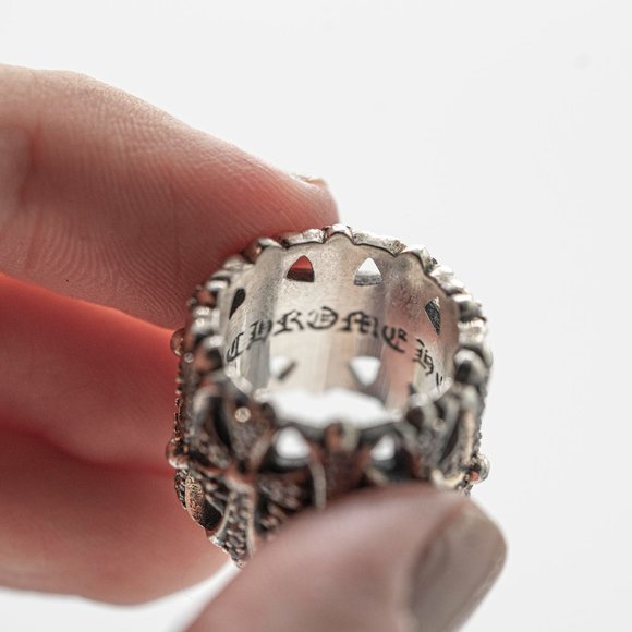 [SOLD] Silver Cemetery Ring Chrome Hearts CZ Sz 6 925 CH 2003, Unisex - Picture 5 of 10